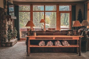 TV, fireplace, books - Gem in Old Town Winter Park: Walk to Ski Lifts! (Winter Park)