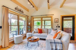 House (2 Bedrooms) | Interior - Fire Pit & Views: Pet-friendly Vermont Cabin (Stannard)