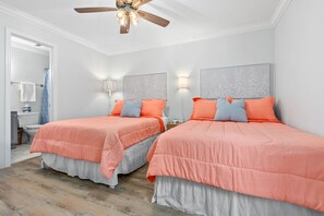 2 bedrooms, desk, iron/ironing board, travel cot