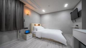 Standard Double Room, City View | Premium bedding, free minibar items, laptop workspace, blackout drapes