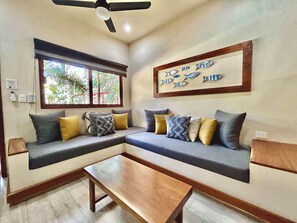 Comfort Apartment, Garden View | Living area | 43-inch Smart TV with digital channels, Netflix, streaming services