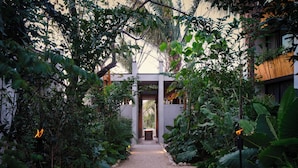 A pathway leading to a building surrounded by dense foliage. - Esh Hotel and Spa, a Member of Design Hotels (Nosara)