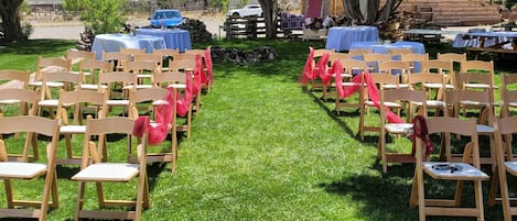 Outdoor banquet area