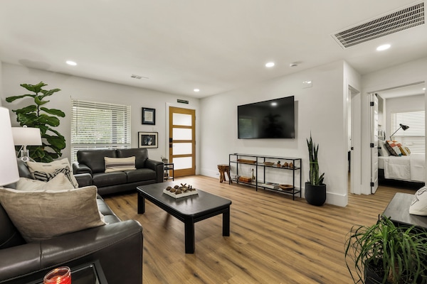 Living Room with 65'' Smart Roku TV