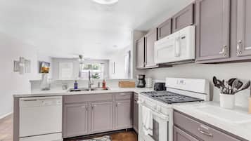 Microwave, oven, stovetop, dishwasher