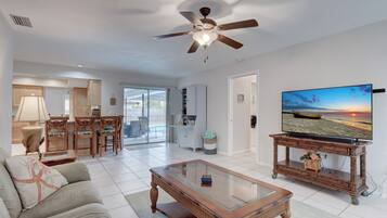 Smart TV, DVD player, foosball