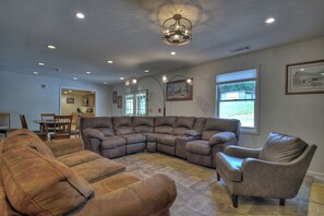 TV - Harper House | Outdoor Fireplace | Grill | Private Bathrooms (Mineral Bluff)
