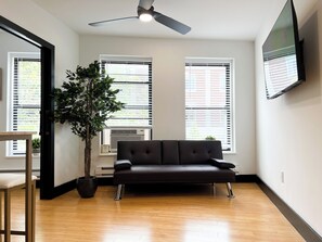 32-inch flat-screen TV with cable channels