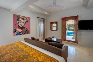 Family Villa, 2 Bedrooms, Private Pool | Premium bedding, desk, laptop workspace, soundproofing
