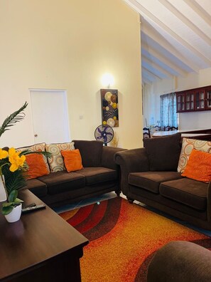 Villa, Courtyard View | Living area | 55-inch Smart TV with digital channels