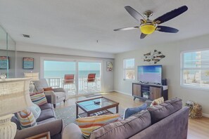 TV - Gulf Front Oasis with Dual Balconies, Heated Pool & Stunning Sunset Views in Madeira Beach (Madeira Beach)