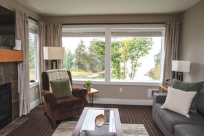 Télévision, cheminée, table de tennis de table