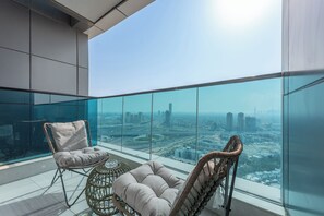Apartment, Balcony, City View | Balcony - Stylish Suite Studio In JVC (Dubai)