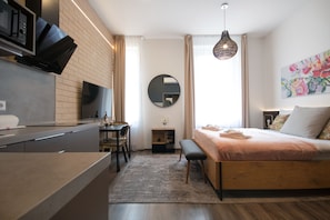 Studio, 1 Queen Bed, Non Smoking | Desk, laptop workspace, blackout drapes, soundproofing - CORU House (Prague)