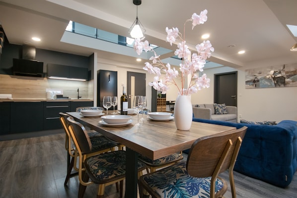 Deluxe Apartment, 2 Bedrooms, Non Smoking | Living area | 55-inch LED TV with digital channels - CORU House (Prague)