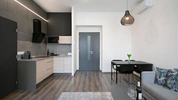 Superior Apartment, 1 Bedroom, Non Smoking | Desk, laptop workspace, blackout drapes, soundproofing