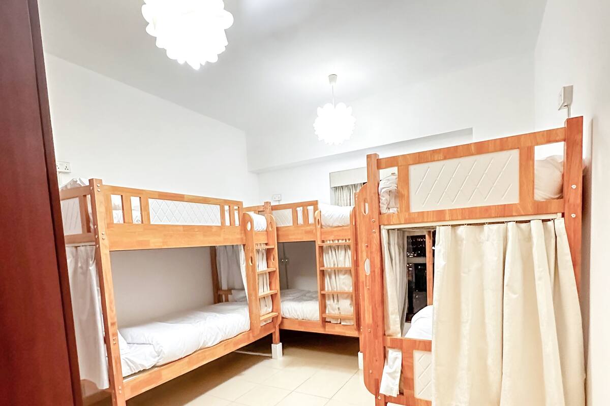 Bunk Bed in 8-bed Mixed Dorm Room - R2 | Cadar kapas Mesir, peralatan tempat tidur premium, meja 