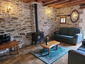 Fireplace, DVD player, ping pong, books - Gite La Cave; stylish and comfortable countryside house (St Saud Lacoussiere)