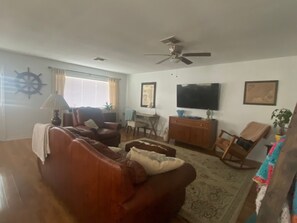 Smart TV, DVD player, books, computer monitors