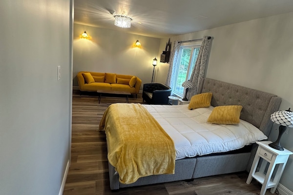 Suite estudio Deluxe | Tabla de planchar con plancha, wifi gratis, ropa de cama