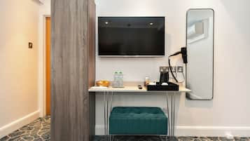 In-room safe, desk, laptop workspace, iron/ironing board