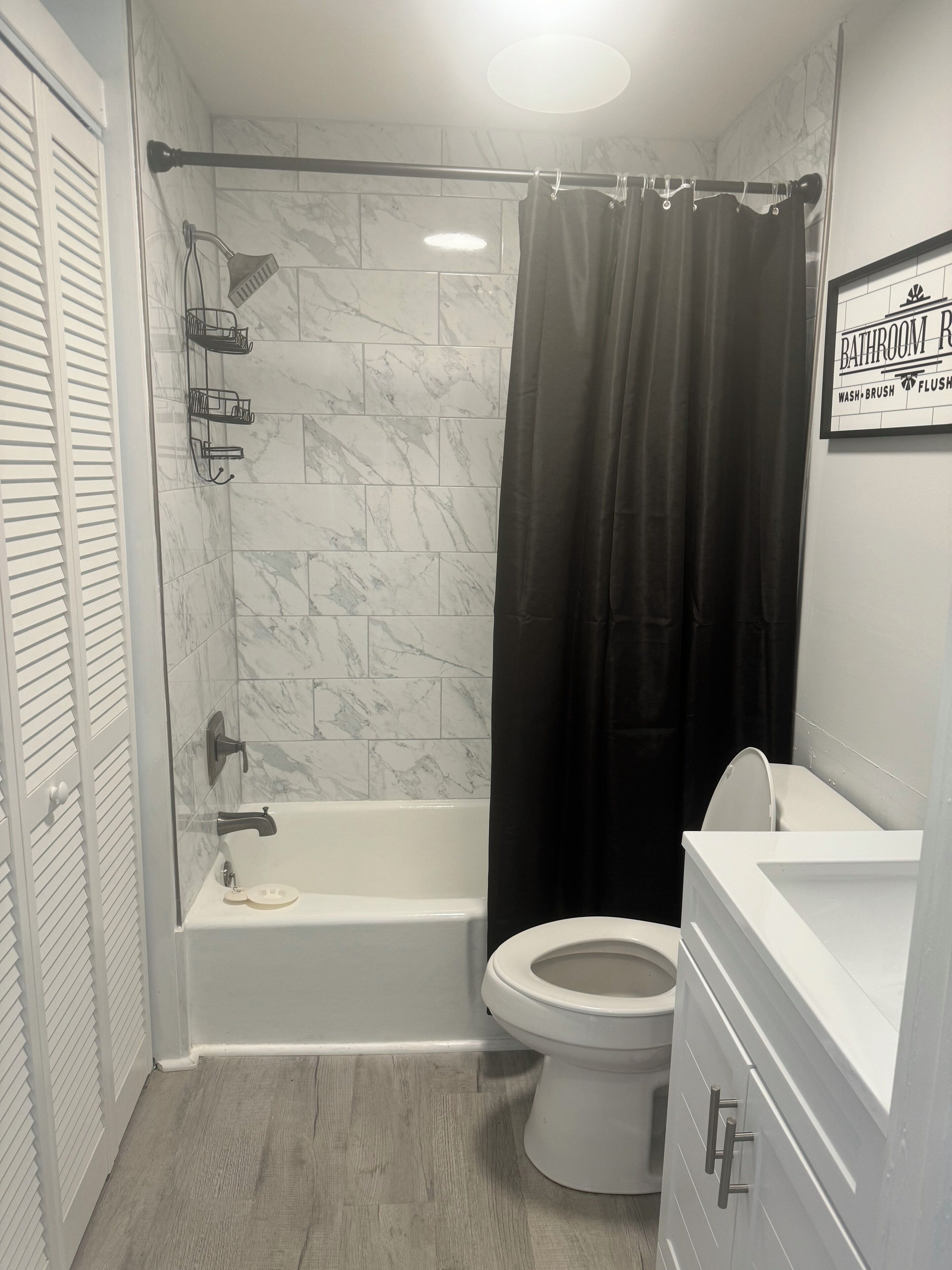 Hair dryer, toilet paper