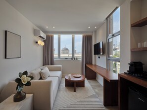 Junior-Suite, Stadtblick | Bettwäsche aus ägyptischer Baumwolle, hochwertige Bettwaren