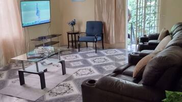 Smart TV, video library, stereo