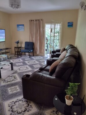 Smart TV, video library, stereo