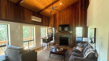 Smart TV, fireplace, video games