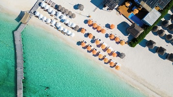 On the beach, beach towels