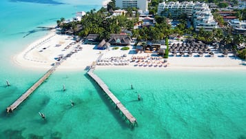 On the beach, beach towels
