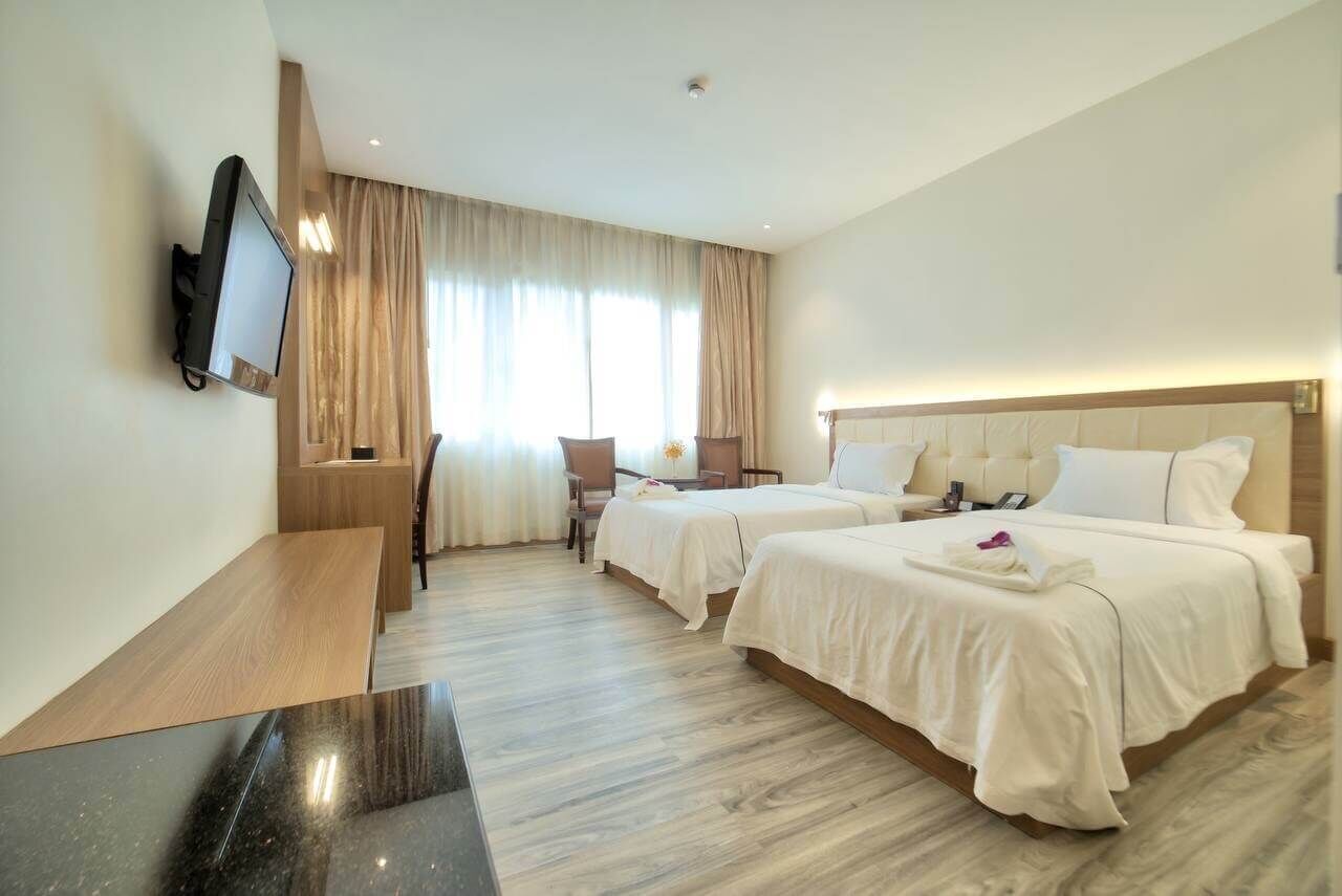 Superior-herbergi fyrir tvo, tvö rúm | Ókeypis þráðlaus nettenging