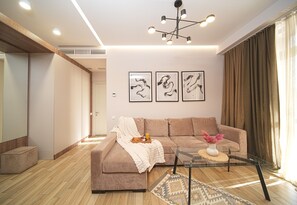 Junior Apartment, 1 King Bed with Sofa bed, Non Smoking, Balcony | Living area - Cozy apartments in the center by Sweet Home (Yerevan)