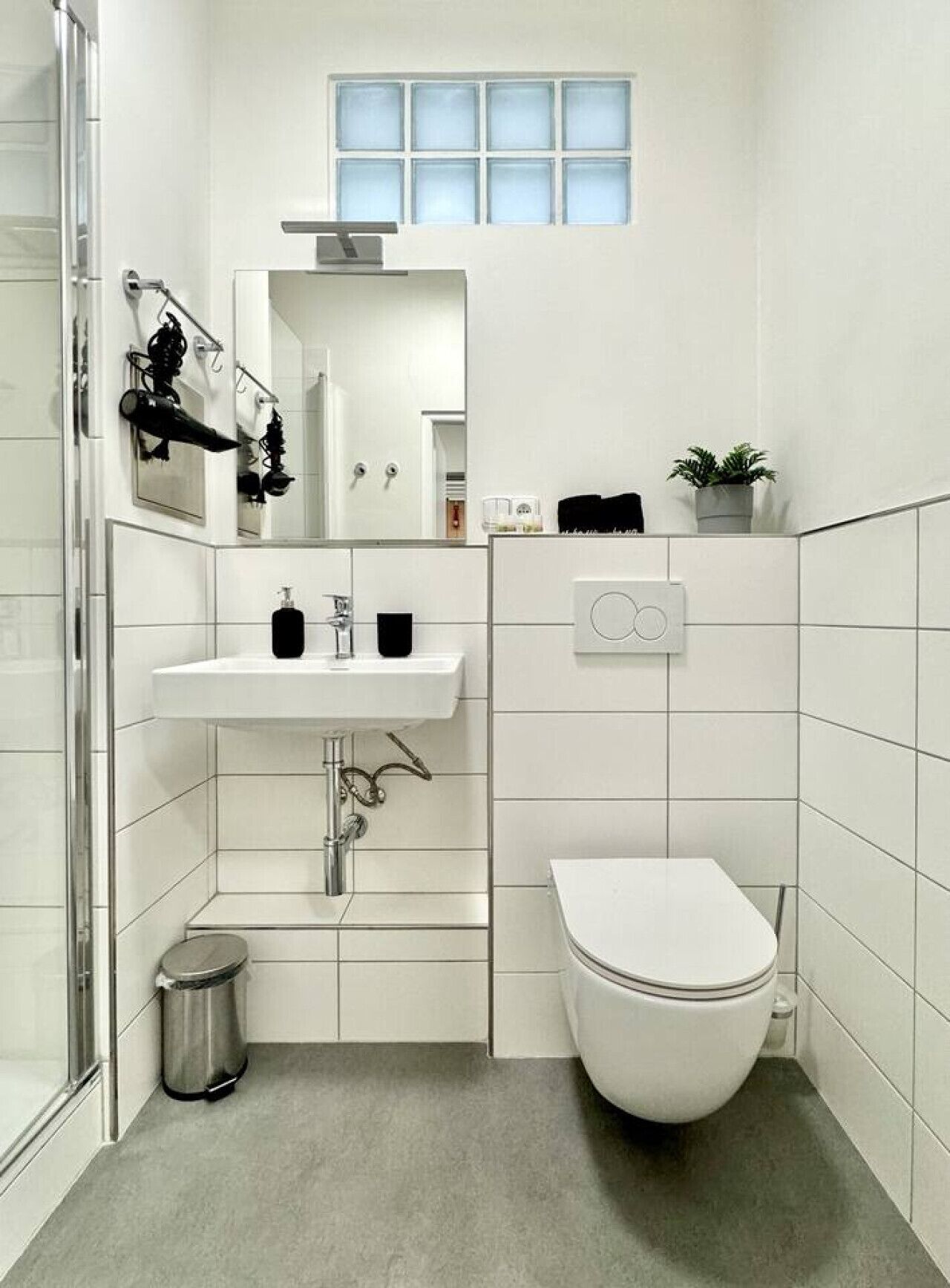 Shower, hair dryer