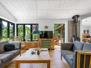 Televisie en een open haard
