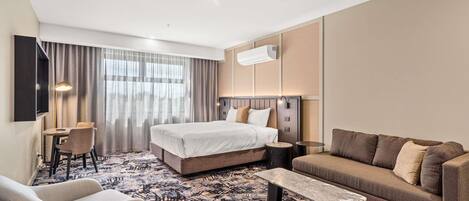 In-room safe, desk, laptop workspace, iron/ironing board