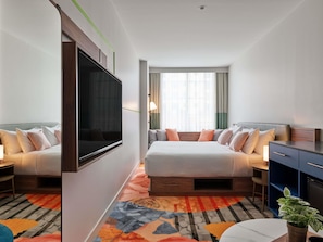 Quarto luxo, 1 cama King, para não fumantes, ar-condicionado | Frigobar, cofres nos quartos, ferros/tábuas de passar roupa