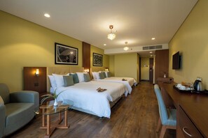 Family Room | Premium bedding, in-room safe, desk, laptop workspace - Mantis Kivu Marina Bay Hotel (Kamembe)