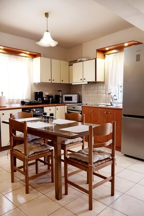 Fridge, microwave, oven, stovetop - Stellas Apartment (Rodos)