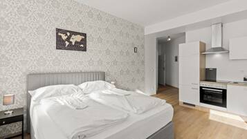 1 bedroom, blackout drapes, iron/ironing board, free cribs/infant beds