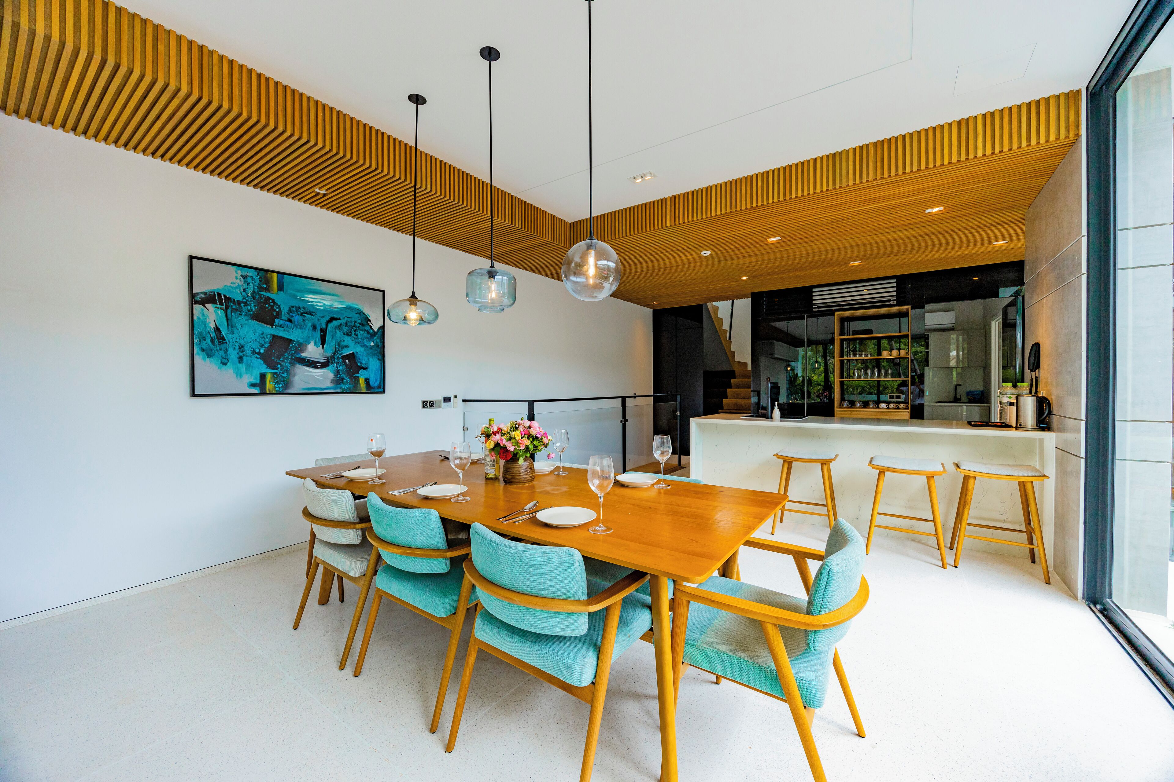 Villa familiar, 3 habitaciones, vistas a la piscina | Cocina básica privada | Frigorífico grande, microondas, horno y hervidor eléctrico