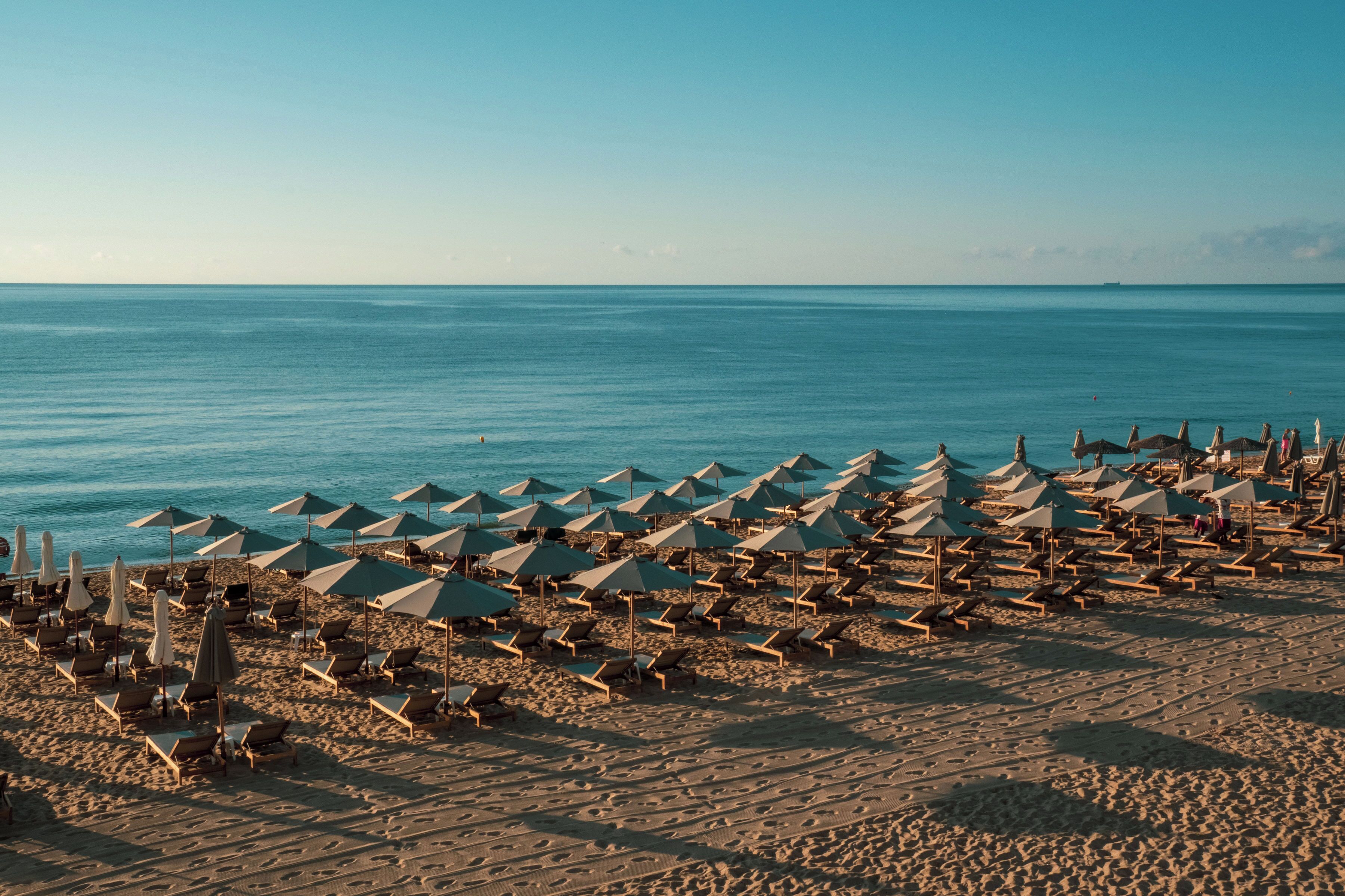 Private beach, beach bar
