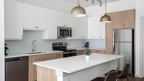 Fridge, dining tables