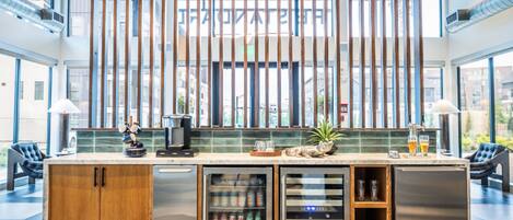 Fridge, dining tables
