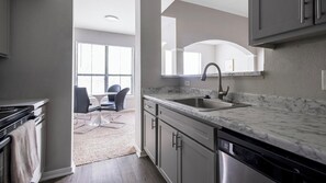 Fridge, dining tables