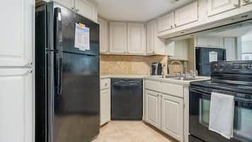 Fridge, dining tables