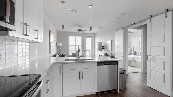 Fridge, dining tables