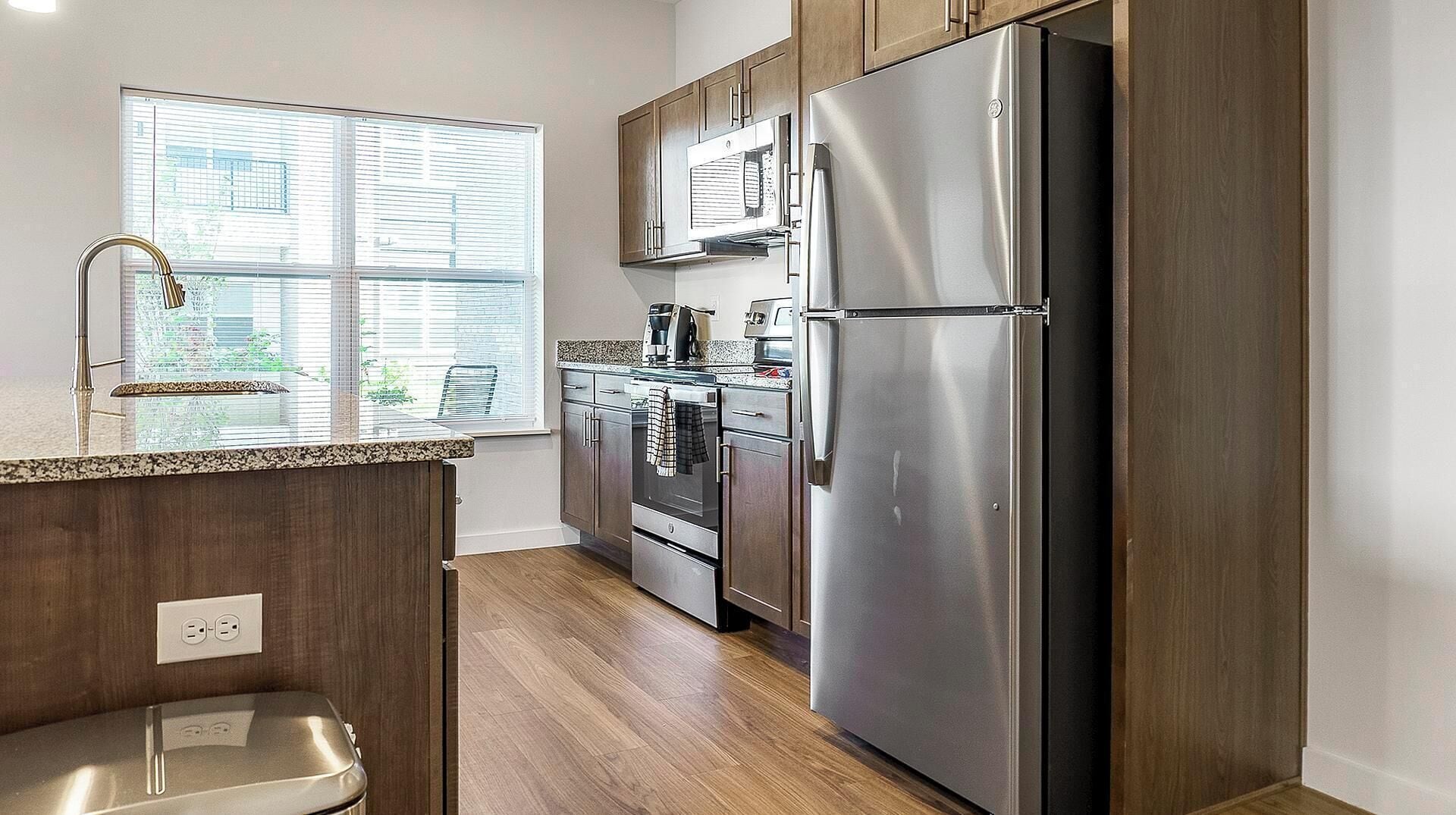 Fridge, dining tables