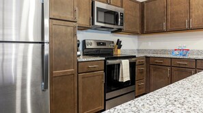 Fridge, dining tables